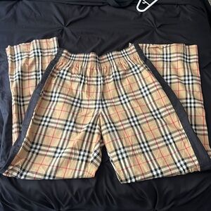 Burberry Check Stretch Cotton Trousers